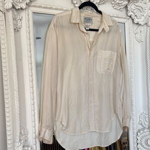 Women's Cream Button Down Shirt